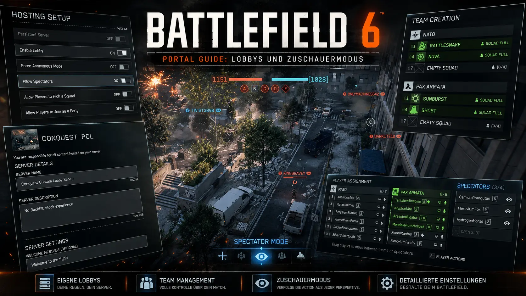 Battlefield 6 Portal Guide: Lobbys, Zuschauermodus und Admin-Rechte richtig verwalten