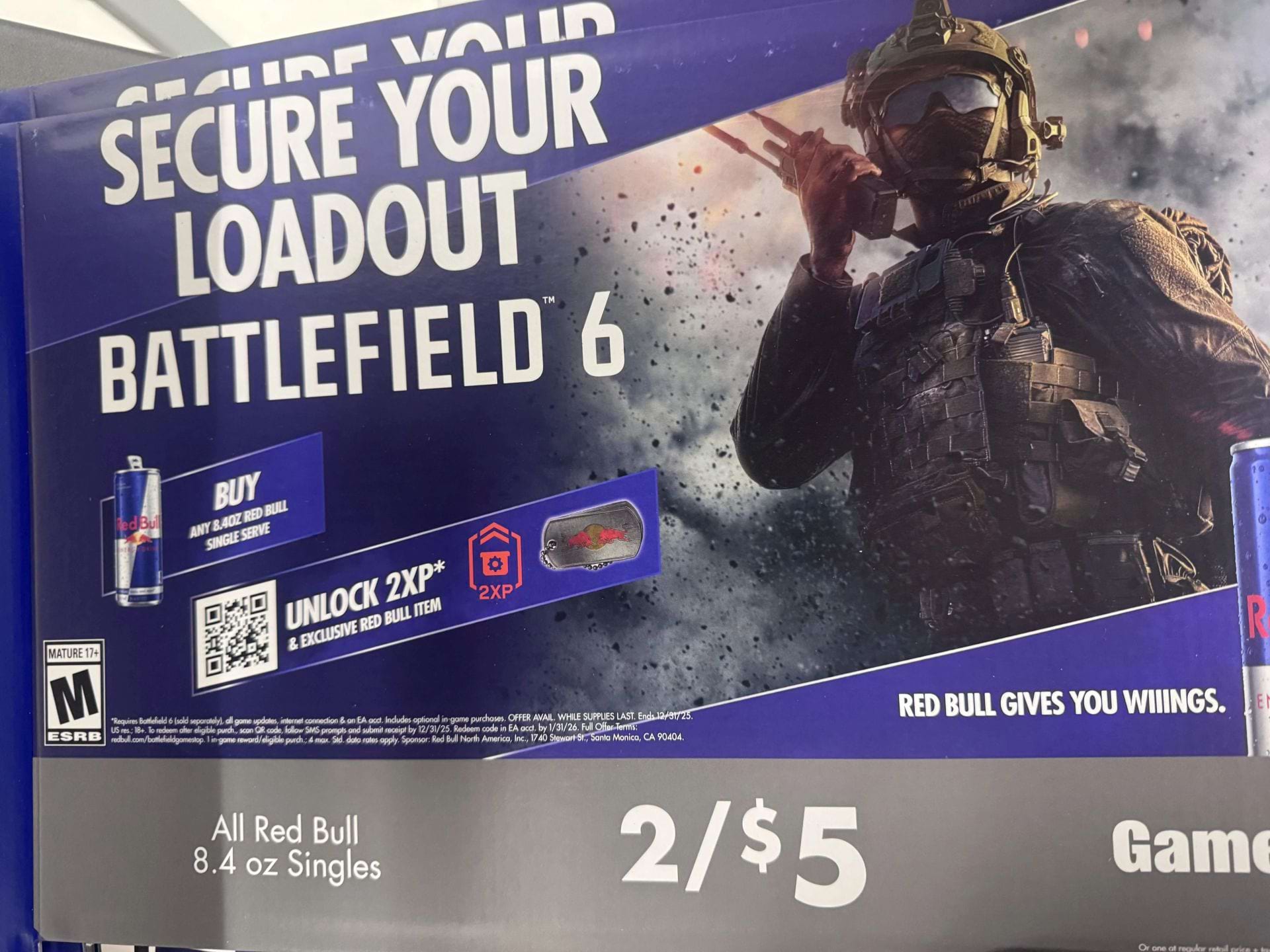 Battlefield 6 Promo Red Bull Gamestop