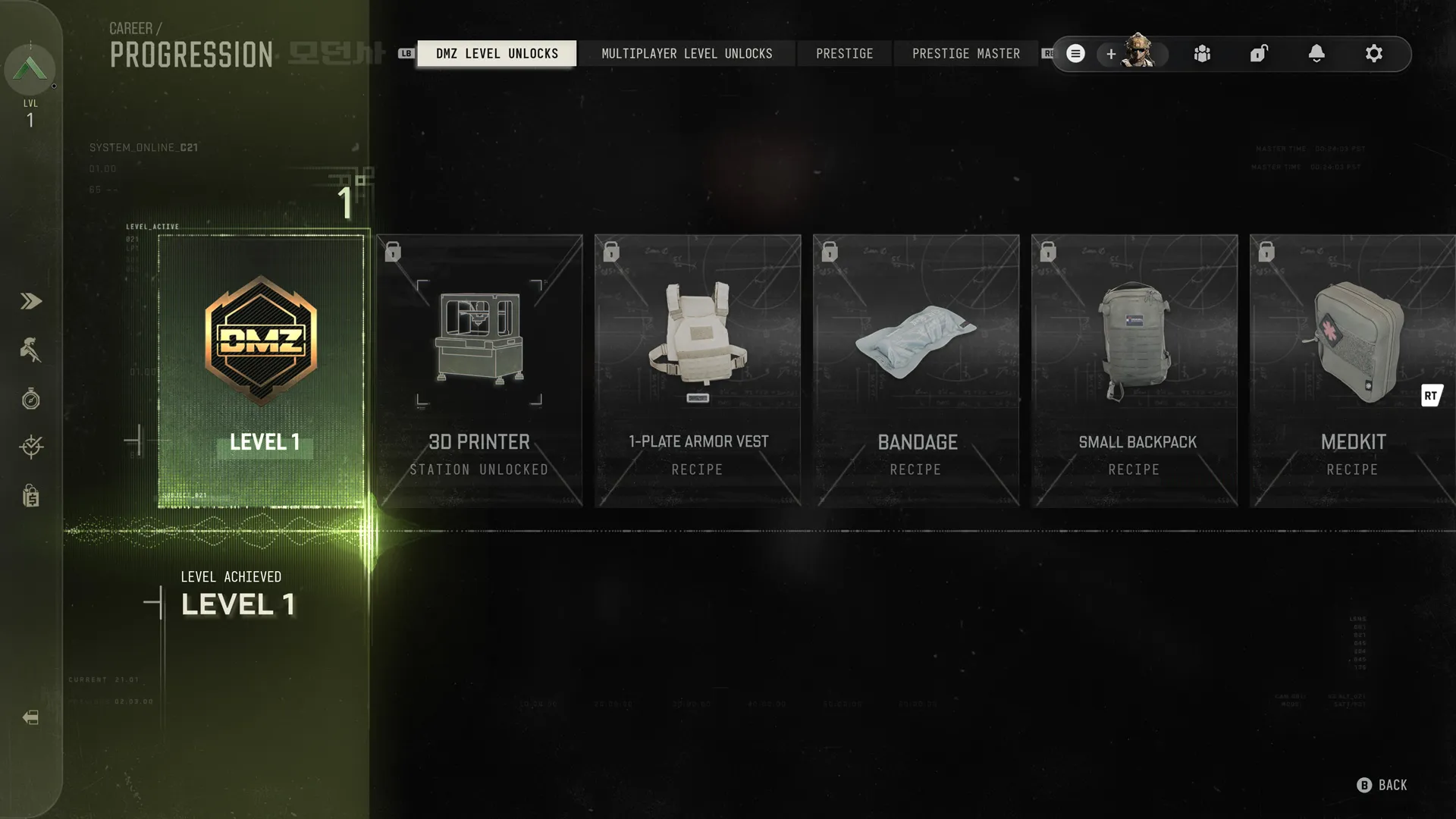Modern Warfare 4: DMZ-Freischaltungen beim leveln
