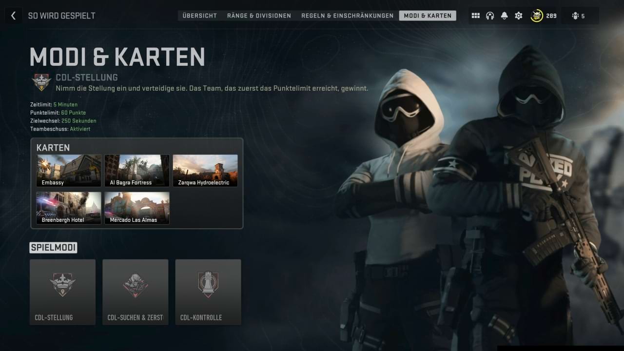 Spielmodi und Karten beim Ranglistenspiel in Call of Duty Modern Warfare 2