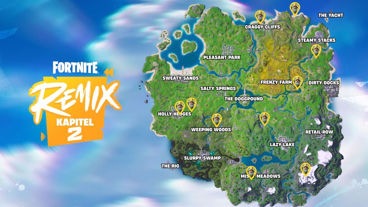 Fundorte aller versteckten Zwerge in Fortnite Kapitel 2 Remix