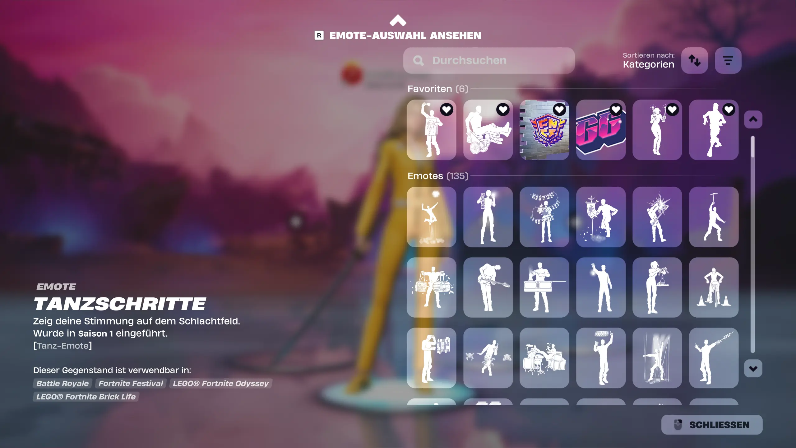 Neue Emote-Auswahl in Fortnite Battle Royale