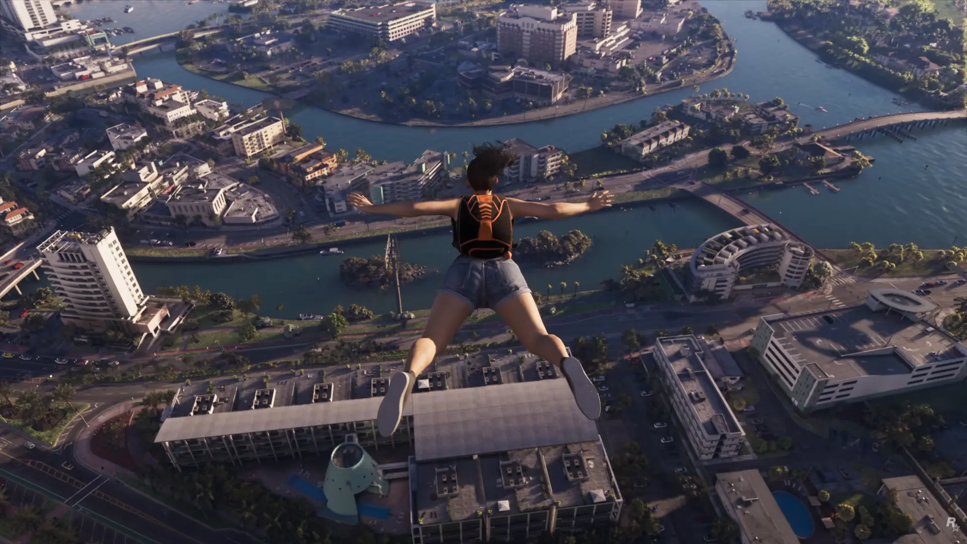 Lucia beim Fallschirmspringen in GTA 6