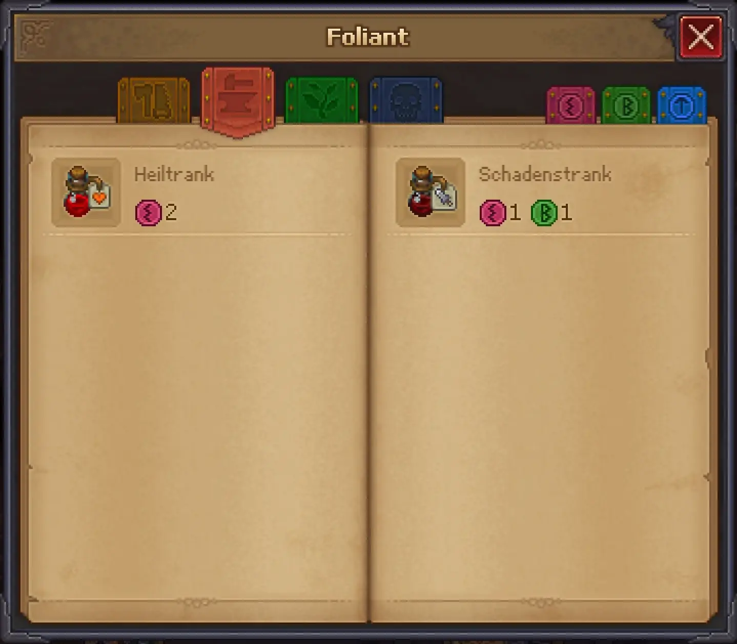 Alchemie-Formeln aus Graveyard Keeper 2