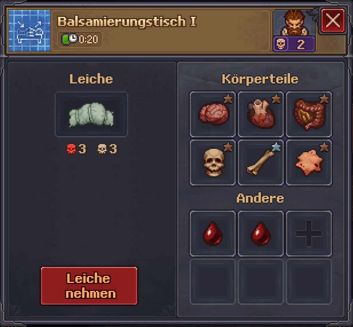 Einbalsamierung in Graveyard Keeper 2