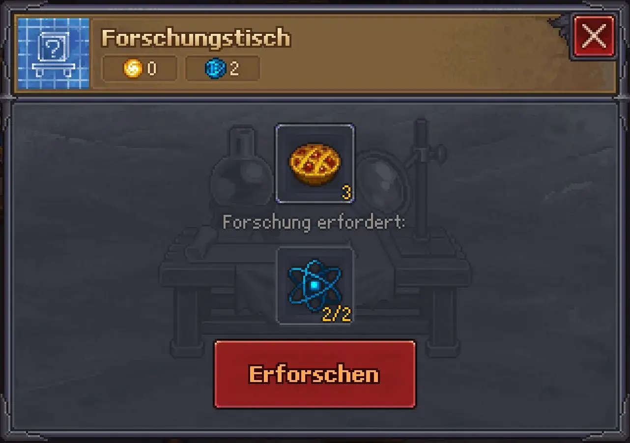 Forschungstisch im Alchemielabor