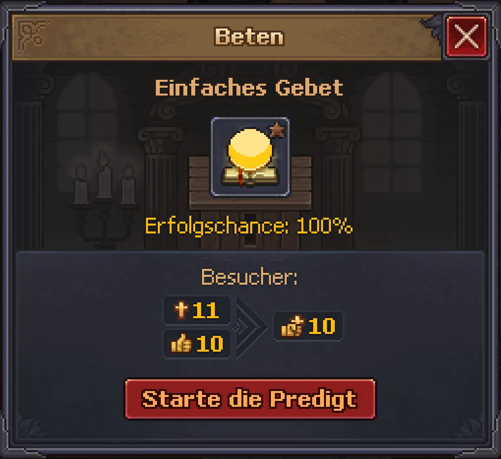 Gebet in der Kirche abhalten