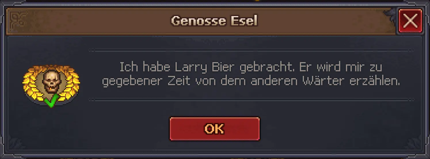 Genosse Esel - Aufgabe bei Larry