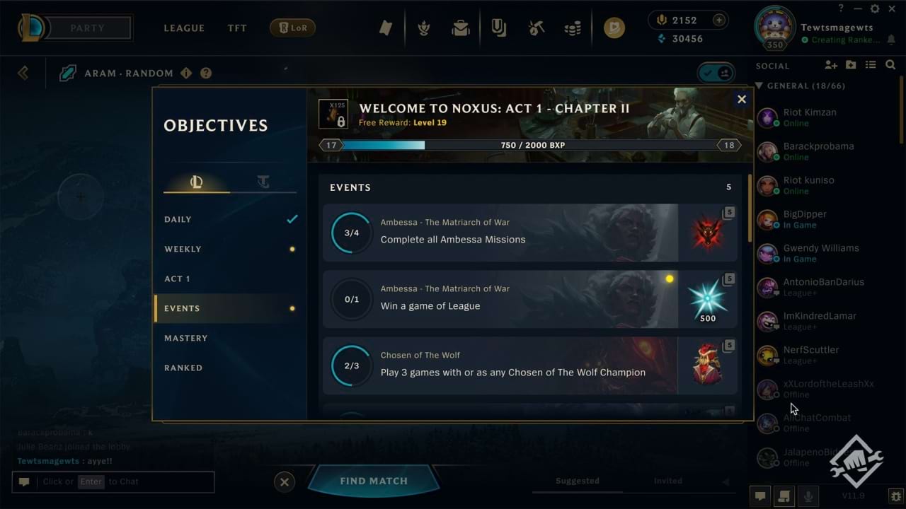 Ziele im Kampfpass von League of Legends 2025