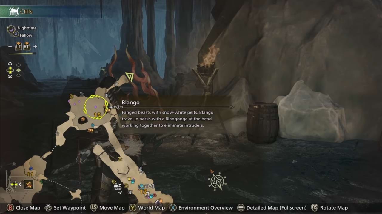 Karte zum Farmen von Kolossale Knochen in Monster Hunter Wilds