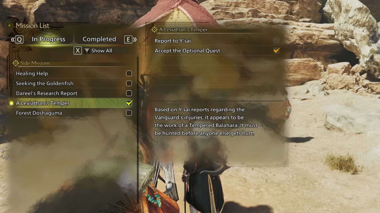 Das Gemüt eines Leviathan Quest in Monster Hunter Wilds
