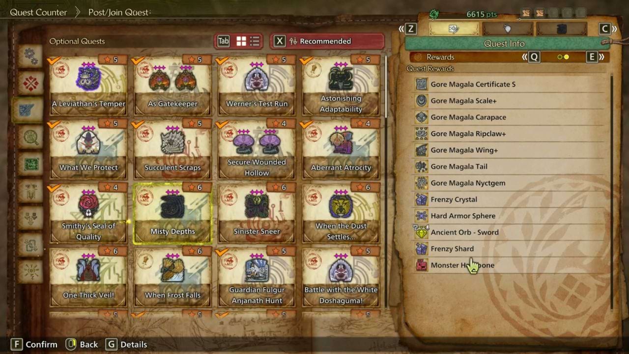 Monster Hunter Wilds Raserei-Fragment durch Nebelige Tiefen Quest
