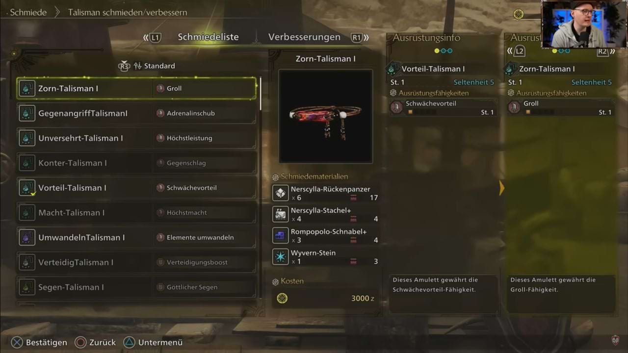 Monster Hunter Wilds Schmiede Guide: Talismänner – Schmieden & Verbessern