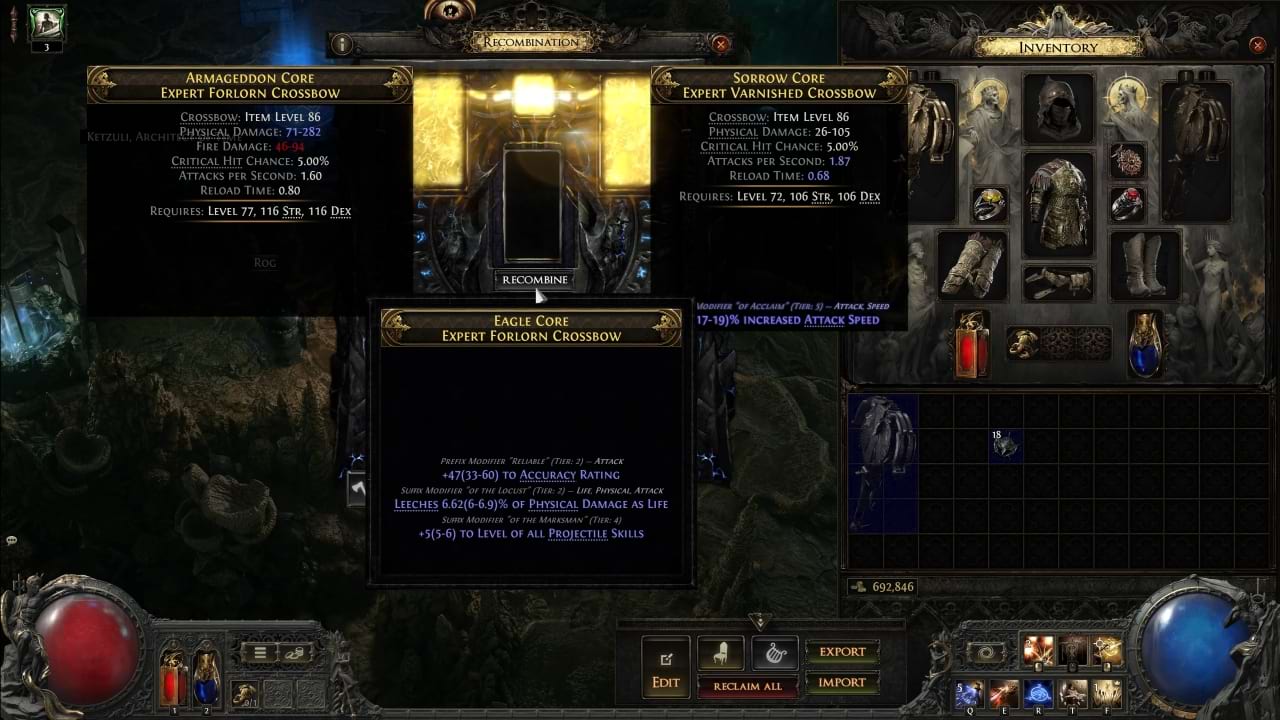Rekombination in Path of Exile 2 – Gegenstände gezielt verschmelzen