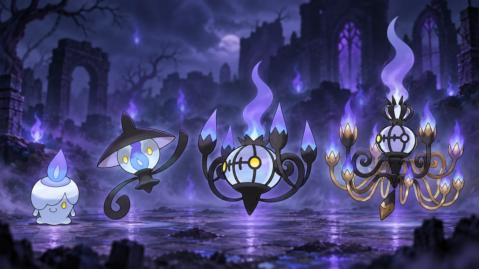Entwicklungen: Lichtel -> Laternecto -> Skelabra -> Mega-Skelabra