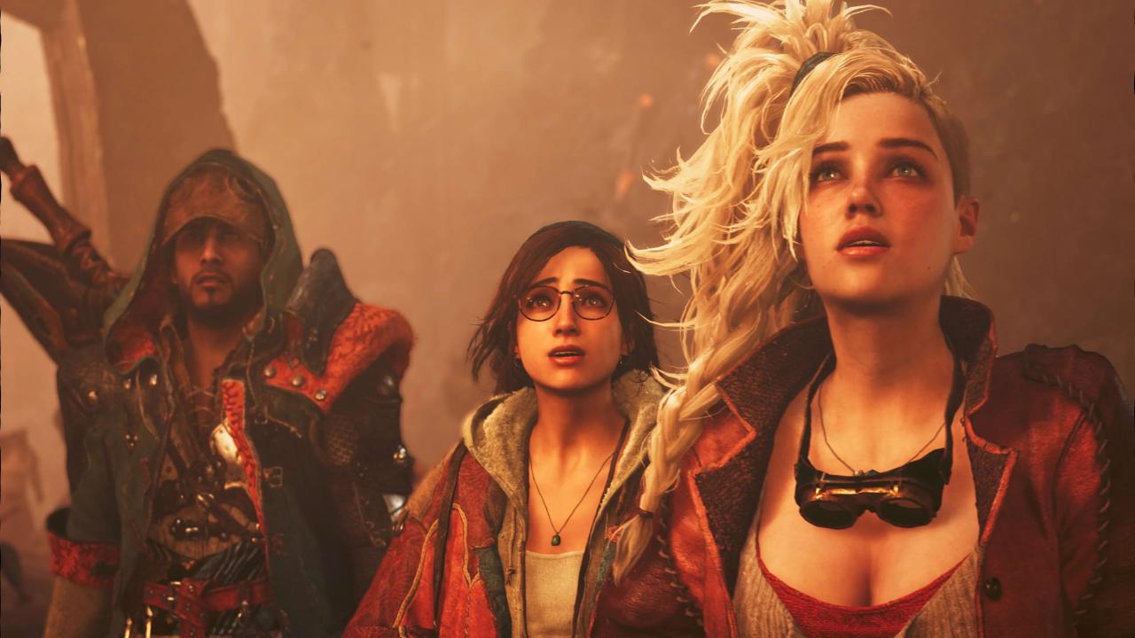 Monster Hunter Wilds: Jäger sehen überrascht nach oben